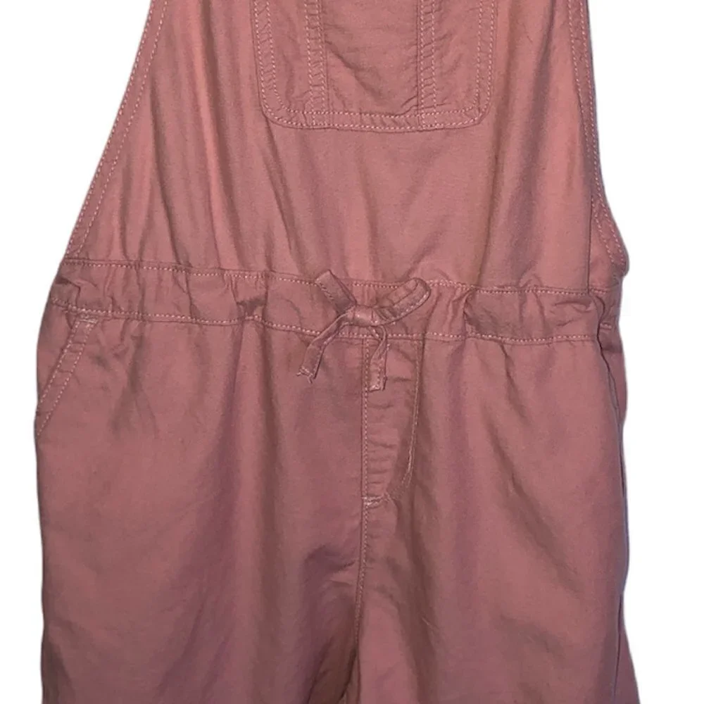 NWT THE CHILDREN'S PLACE Overall Shorts Girls Size 12 Pink Adjustable Waist Tie